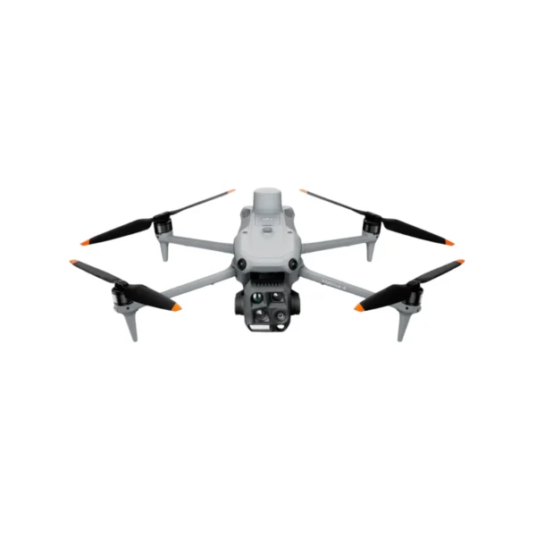 Top-down view of the Matrice 4T industrial drone 'Peace of Mind' Plus pack, displaying the aircraft, remote controller, rugged carrying case, charging hub, and extra batteries on a white background.