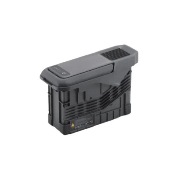 Angled view of the TB100 Intelligent Flight Battery featuring a built-in handle, side cooling vents, and LED power level indicators for industrial drone operations.