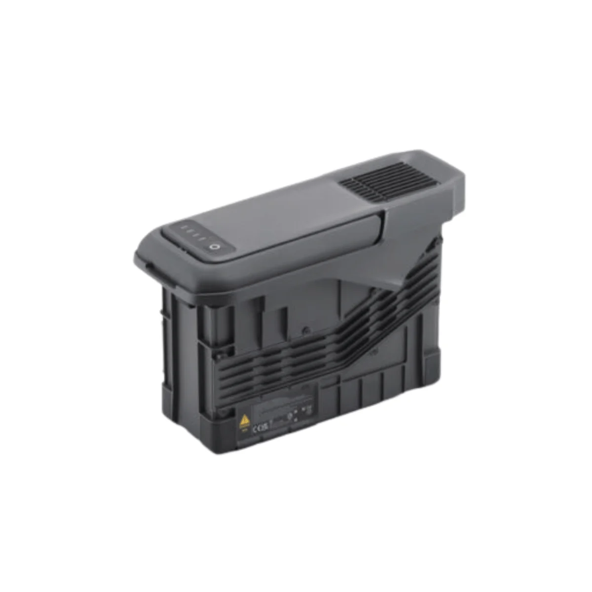 Angled view of the TB100 Intelligent Flight Battery featuring a built-in handle, side cooling vents, and LED power level indicators for industrial drone operations.