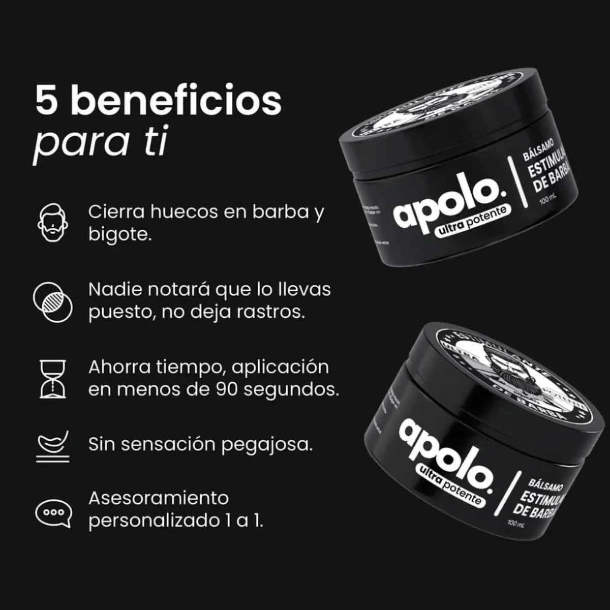 APOLO Ultra-Potent Beard Growth Balm 100 ml (Minoxidil 20%) - Image 6