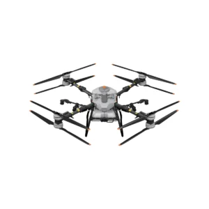 Studio view of the DJI Agras T100 agricultural drone, featuring a massive 100kg payload capacity and coaxial twin-rotor system for large-scale aerial application.
